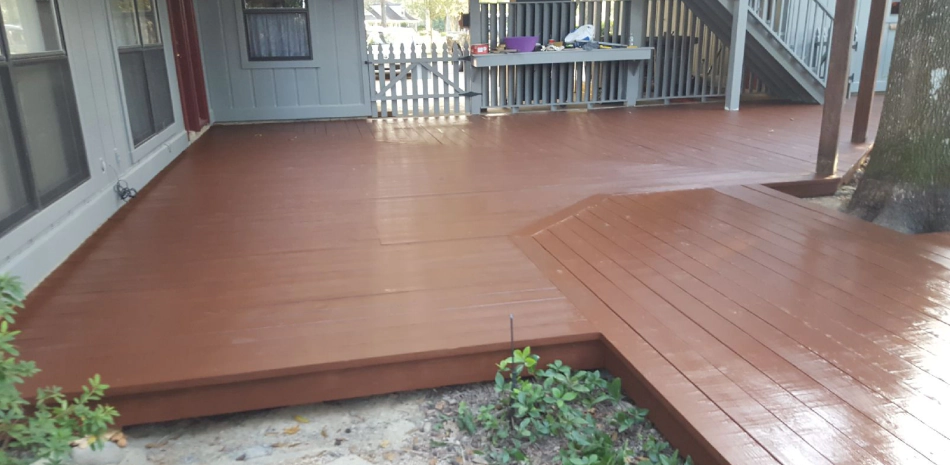 light brown outdoor deck